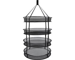Droognet 60cm diameter 6 laags Heavy Duty Verstelbaar (Zwart)