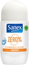 3x Sanex Deodorant Roller Zero% Sensitive Skin 50 ml