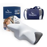 Bol.com Sleepies® Memory Foam Hoofdkussen voor Nekklachten – Orthopedisch & Ergonomisch - Traagschuim - Wit aanbieding