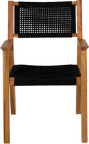 Petite chaise de jardin noire, acacia.