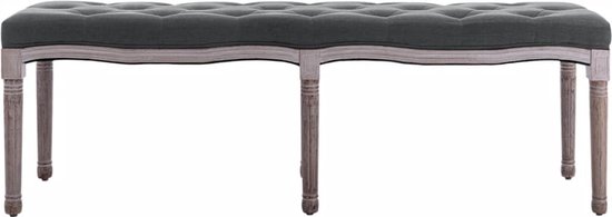 The Living Store Canapé Antique - Rembourré - 150x40x48 cm - Gris foncé