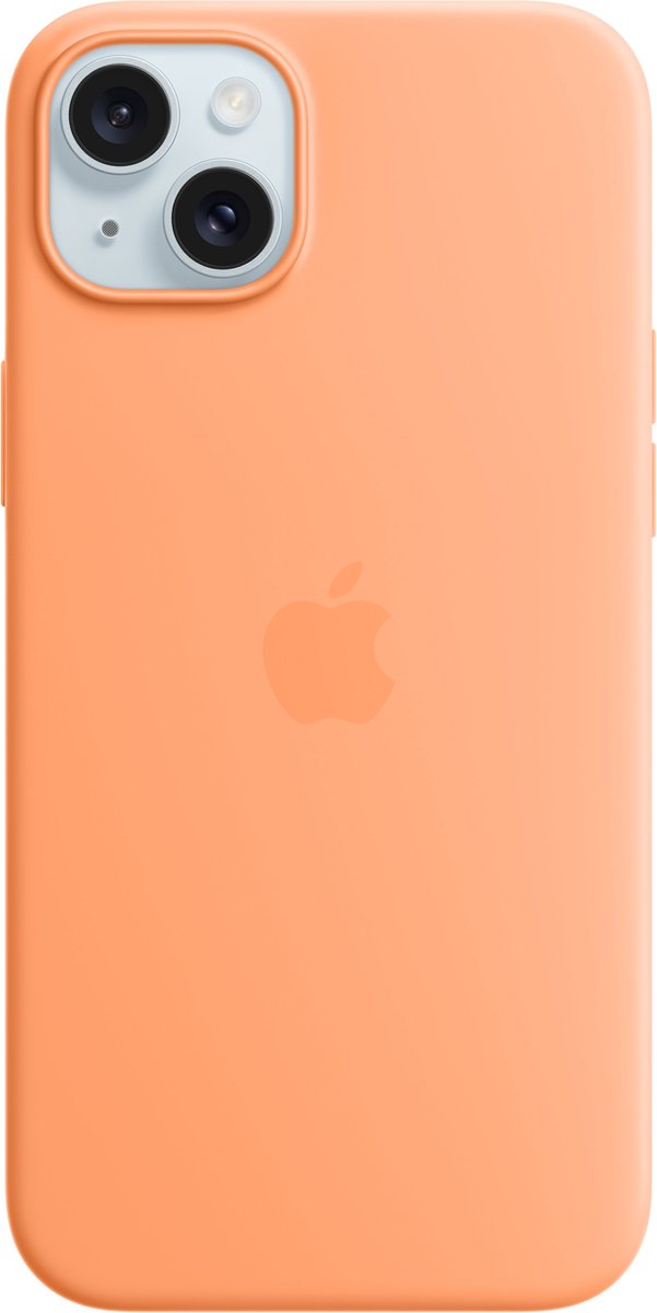 Apple Siliconenhoesje met MagSafe geschikt voor iPhone 15 Plus Silicone - Orange Sorbet