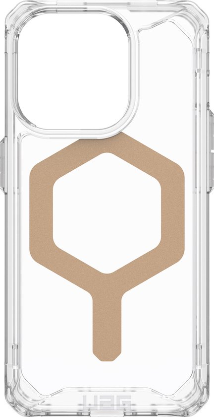 UAG - Plyo Mag geschikt voor iPhone 15 Pro Hoesje - transparant/goud