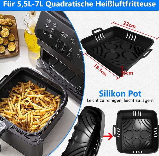 Moule Silicone Air Fryer, Friteuse Airfryer, 2 Pièce Air Fryer