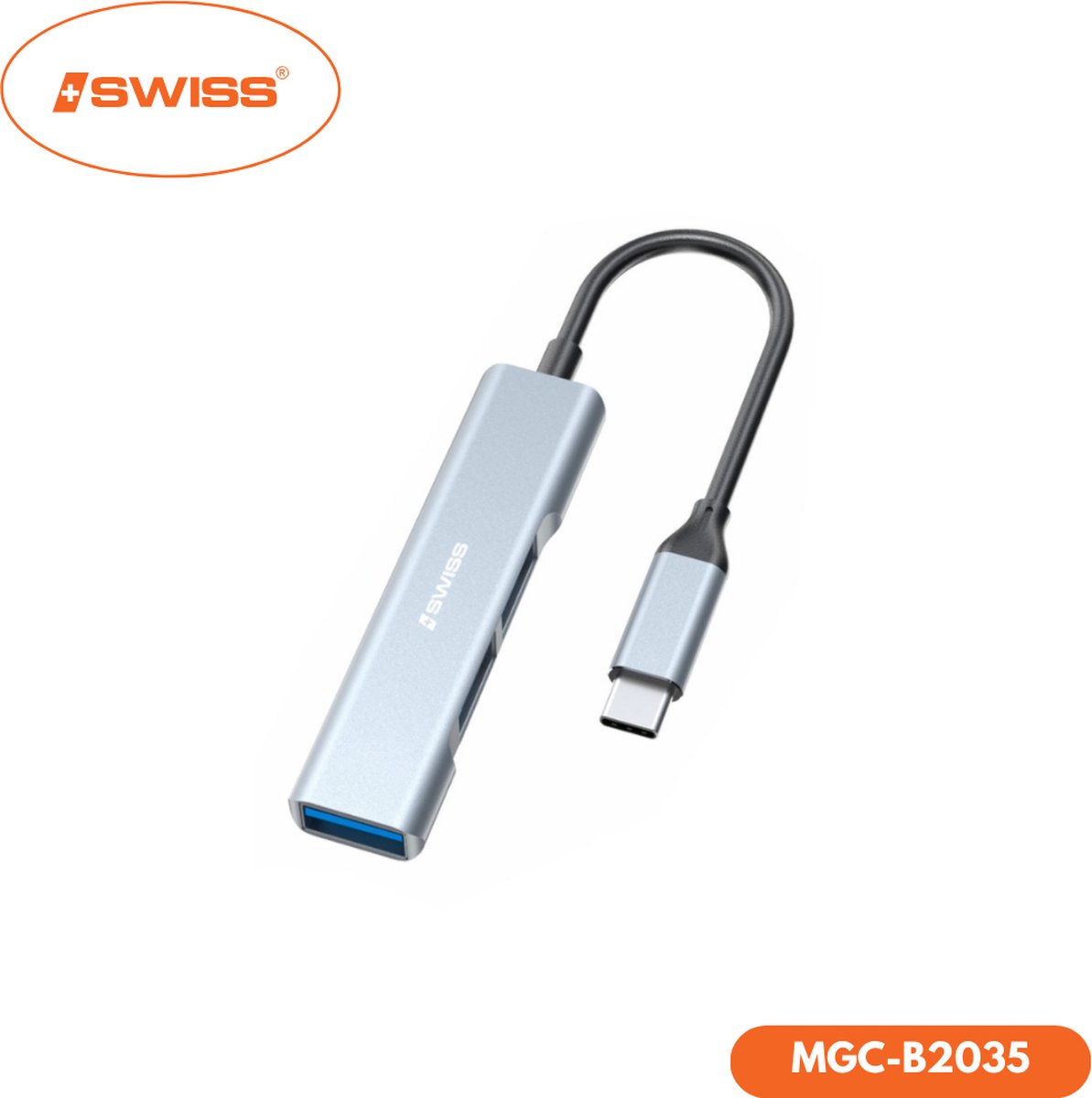 ISWISS 3-in-1 USB C Hub - DOCKING STATION - 3x USB AANSLUITING: Vereenvoudigde Connectiviteit!