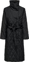 Jacqueline de Yong Jas Jdytriton Long Quilt Belt Jacket Ot 15300116 Black Dames Maat - S