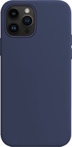 Hoesje Geschikt voor iPhone 15 Pro Hoesje Siliconen Cover Case - Hoes Geschikt voor iPhone 15 Pro Hoes Back Case - Donkerblauw
