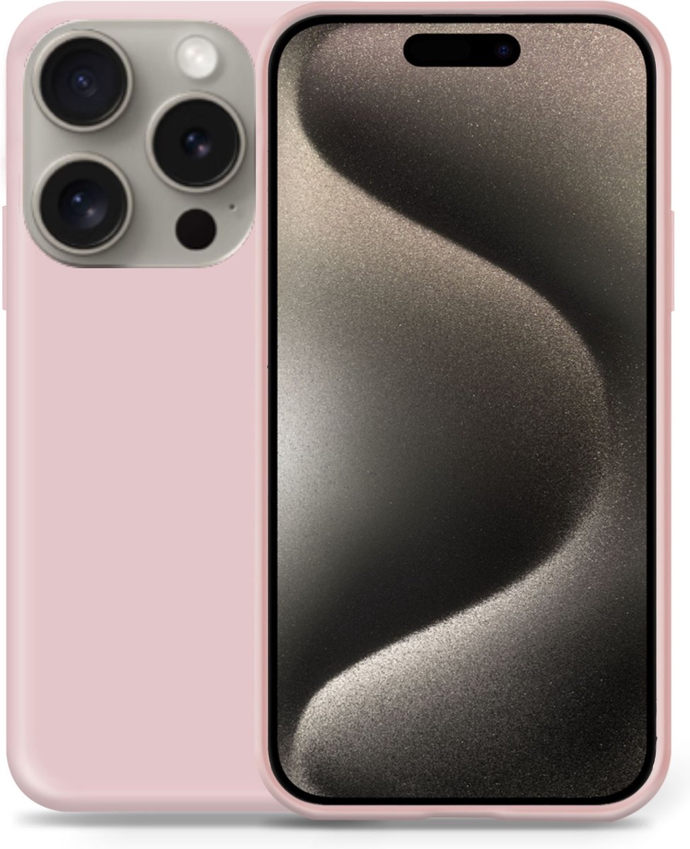 Hoesje geschikt voor iPhone 15 Plus - Liquid Back Case Cover Rose