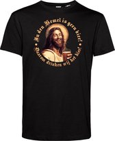 T-shirt Jezus In den hemel is geen Bier | Oktoberfest dames heren | Carnavalskleding heren dames | Foute party | Zwart | maat S
