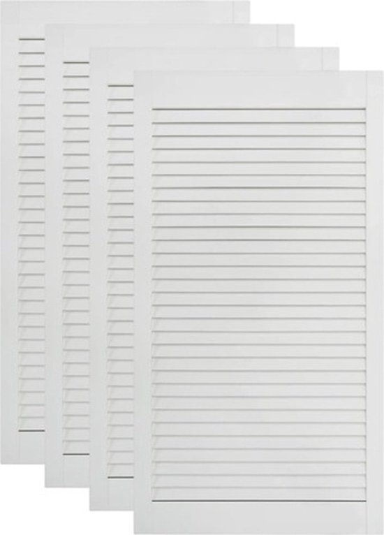 The Living Store Louvredeur - Kastdeur 99.3 x 39.4 cm - Massief grenenhout - Witte verfafwerking