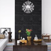 The Living Store Brick Wallpaper - 70 x 77 cm - Mousse PE - Zwart - Effet 3D