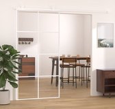 The Living Store Schuifdeur - Wit - 102.5 x 205 cm - Aluminium frame - ESG-glas