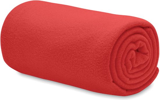 Fleece deken - Plaid - Warmtedeken - Dekentje - Duurzaam RPET - 150 x 120 cm - Rood