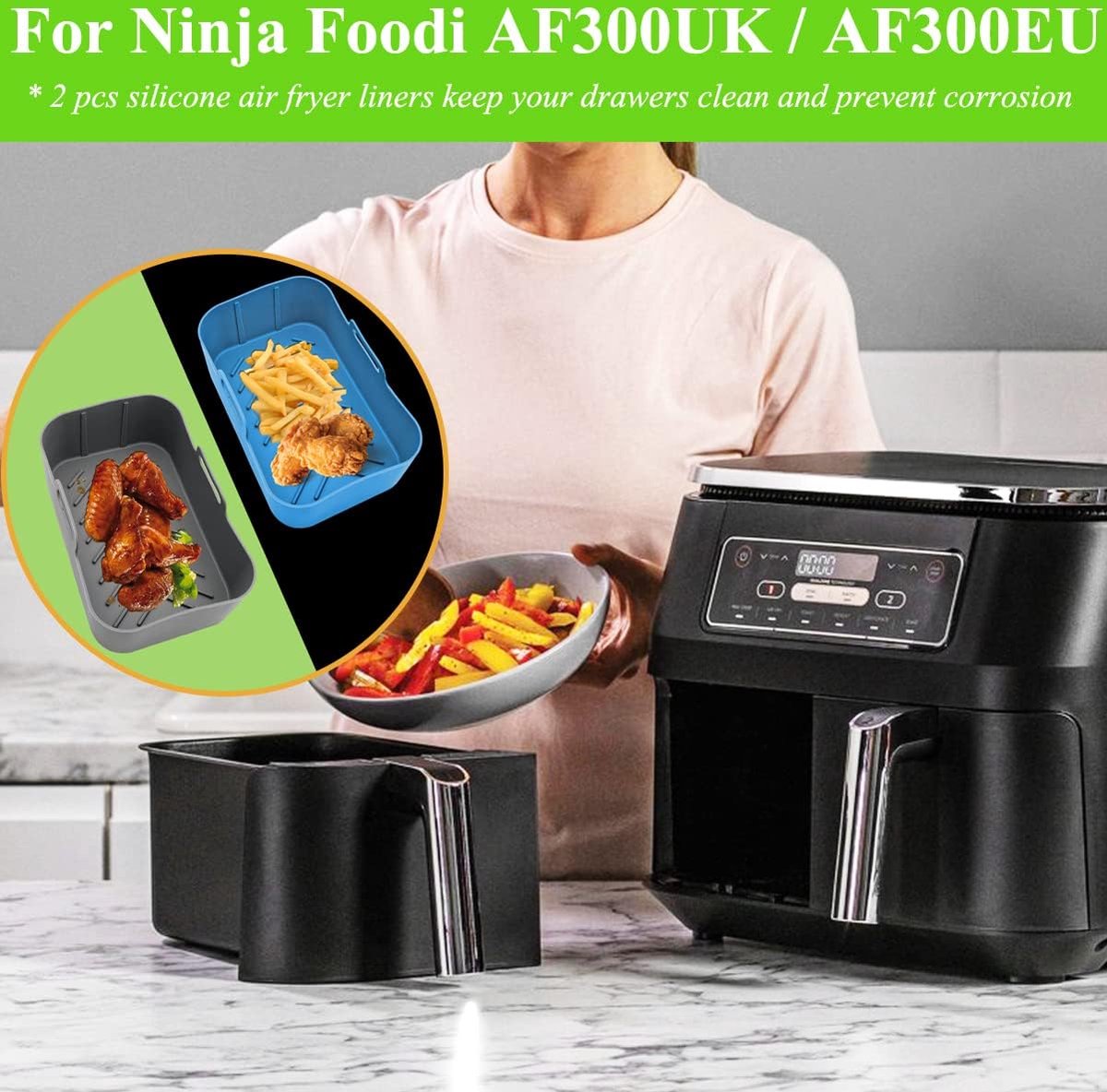 Pot en Siliconen pour friteuse Ninjas Dual Air , 4 PCS Siliconen Air Fryer  Liner