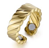 MAGNETOX - Helende Ring 'Emily' - Magneet Ring - Gezondheidsring- Magnetische Ring - Roestvrijstaal (RVS) - Goud - Dames - 50mm