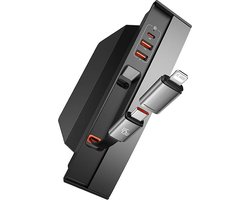 Baseus T-Space USB HUB voor Tesla Model 3 / Y zwart | Ingebouwde 45W USB-C Kabel | 5 Poorten voor Opladen van USB-A en USB-C Apparaten