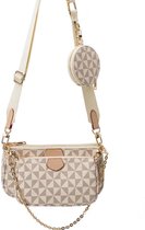 Leerella Beige élégant Set de Sacs d' épaule 3 pièces pour femmes-élégant et pratique