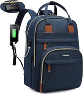 Laptoprugzak 15.6 inch - Donkerblauw - Laptoptas met codeslot - USB-oplaadpoort - 30 x 19 x 41 - Waterbestendig