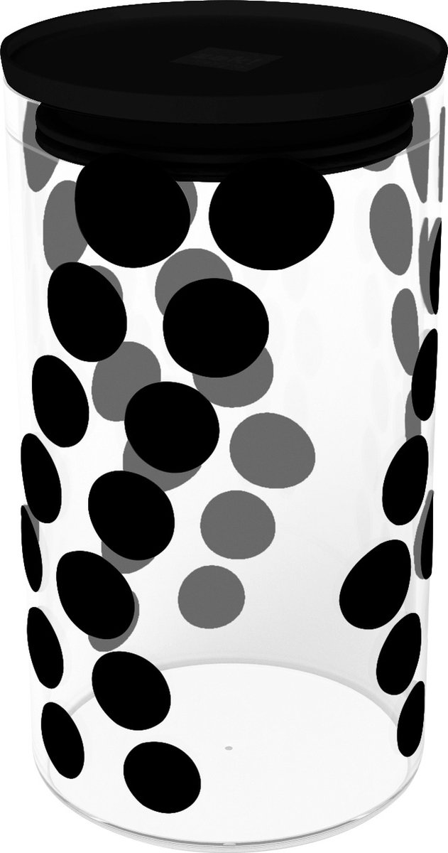 Zak!Designs - Dot Dot Voorraadpot 1,1 liter - Glas - Zwart
