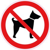 10 Stickers van 10 cm | Rond Verboden voor Honden stickers | Pictogram