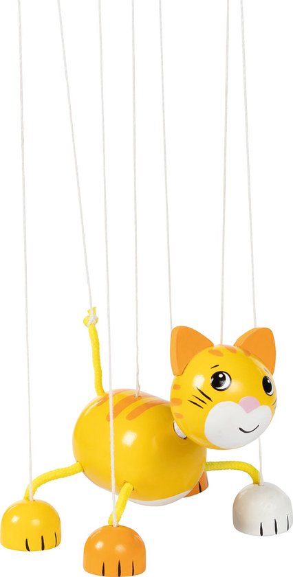 GOKI Marionet - Kat - H11,5Cm - Hout En Tekstiel - 3 Jaar