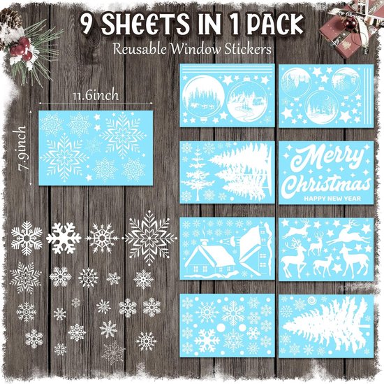 Ufengke Stickers Noël Casse-Noisette & Flocons De Neige – Autocollants Fenêtre Et Mur Joyeux Noël, Faciles à Poser