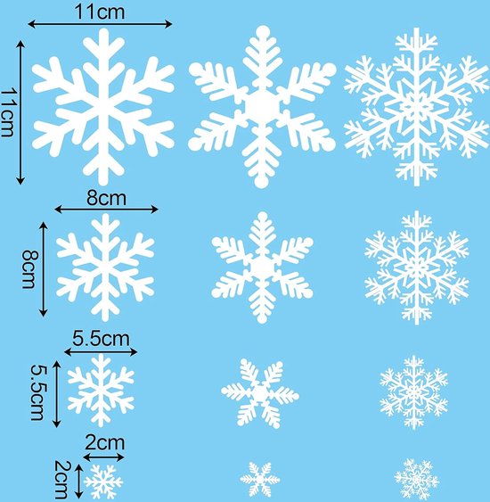 Autocollants Fenêtre Flocons De Neige Noël – 3 Pièces PVC Statique Réutilisables – Décoration Maison, Bureau – Sans Colle - 8