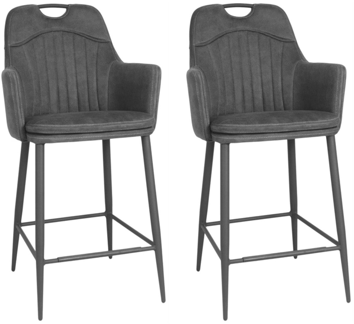 Barstoel Morris - Antraciet (set van 2 stoelen)