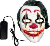Masque de Clown avec lumières - Accessoires Halloween - Horreur - Carnaval - Pour adultes et enfants
