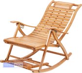 Trendopolis Bamboe Rocking Chair - Fauteuil Lounge Confortable - Beauté Naturelle pour votre Salon - Robuste - Confortable - Elegant - Design Uniek - Lounge - Fauteuil Lounge.
