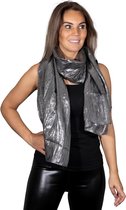 Disco sjaal - glinsterende kreukelsjaal - party sjaal - Zwart/ zilver