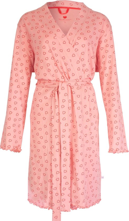 Tenderness Dames Badjas - Kamerjas - 100% Katoen - Roze - Maat S