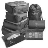 Pazzo Goods - Packing cubes - 8 Delig - Zwart - Koffer Organizer set - Bagage Organizers - Travel Backpack Organizer