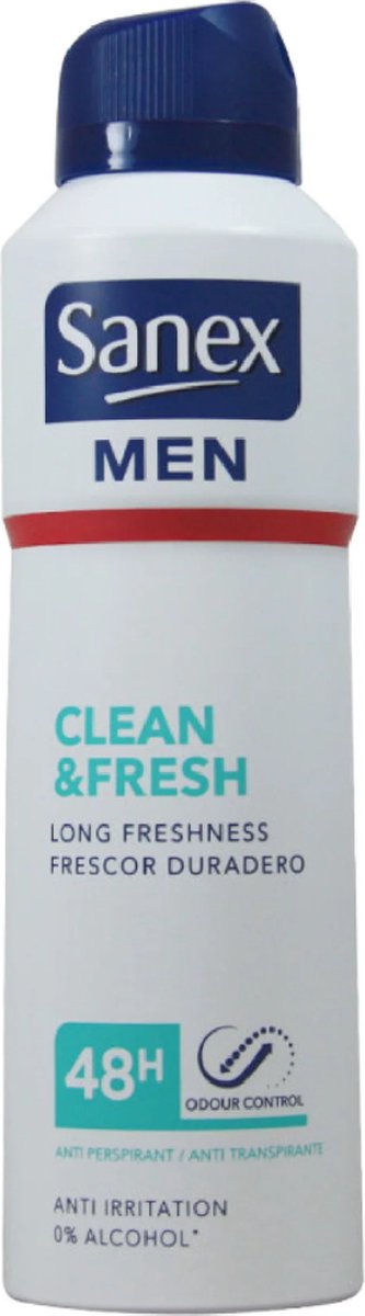 Sanex Men Deodorant Clean & Fresh 48H - 200 ml | bol