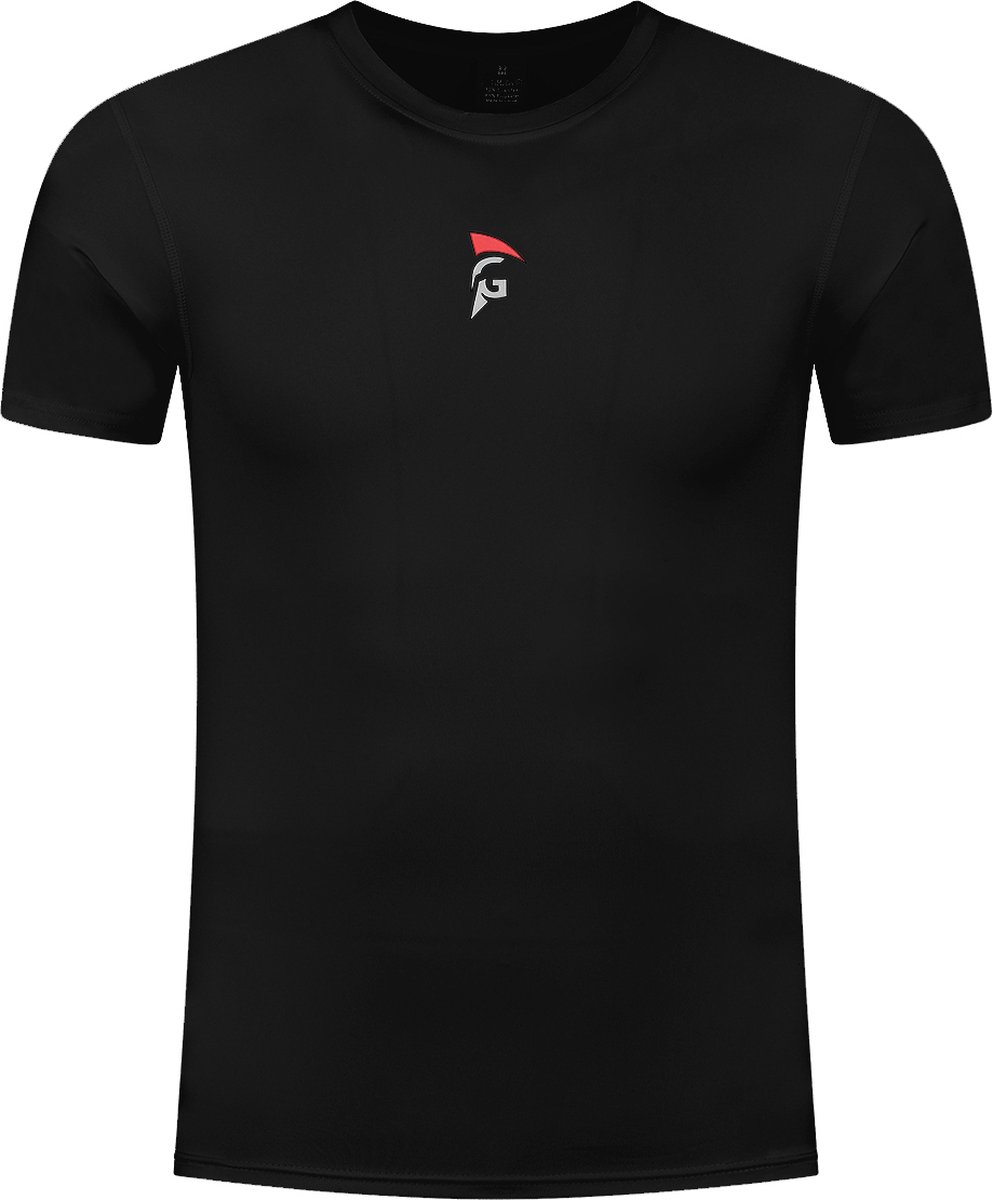 Gladiator Sports Compressie shirt - Sportshirt - Sportkleding voor Heren - Hardloop Shirt - Zwart - S