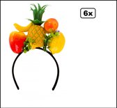 6x Diadeem fruit tropisch - hoofdeksel haarband hawai tropical carnaval festival hoofddeksel