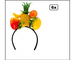 6x Diadeem fruit tropisch - hoofdeksel haarband hawai tropical carnaval festival hoofddeksel