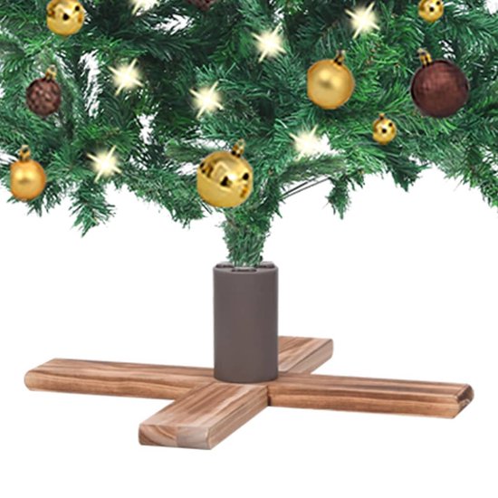 Support pour sapin de Noël The Living Store - Plastique et bois - 54x54x16  cm -... | bol