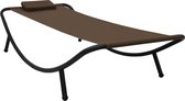 The Living Store Loungebed - Bruin - Zonnestoel - 200x90x40cm - Hoogwaardig materiaal