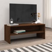 The Living Store TV-meubel - praktisch en stijlvol - opbergruimte - 100x40x40cm - bruineiken
