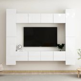 The Living Store Televisiekast - Tv-meubel 4 stuks - Hoogglans wit - 80 x 30 x 30 cm - 30.5 x 30 x 90 cm - Montage vereist