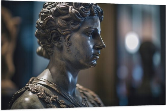 Vlag - Beeld - Standbeeld - Persoon - 120x80 cm Foto op Polyester Vlag