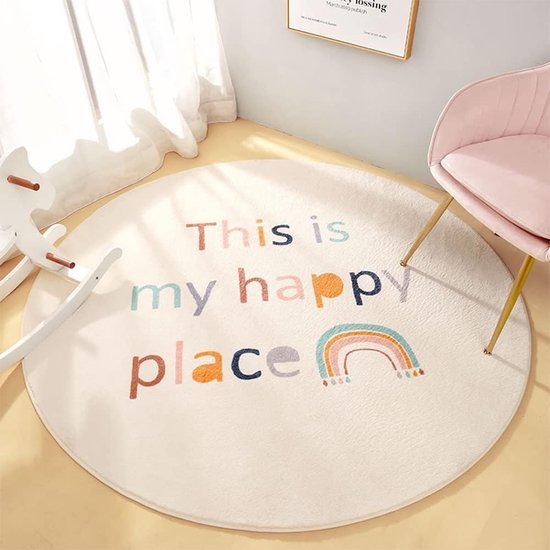 Tapis rond pour enfants, tapis isolant thermique antidérapant avec imprimé  de dessin