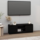 The Living Store Tv-kast Classic - Zwart - 102 x 30 x 36 cm - Stevig hout - Ruime opbergruimte