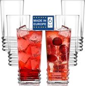Verres à eau de Luxe , lot de 6, 330 ml, verre carré, verre à boire, 100 % plomb et cadmium, verres à boire hauts, cocktail, verres à jus, verres highball, lot de 6, verres hiball, gobelets