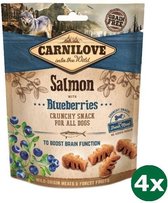 4x200 gr Carnilove crunchy snack zalm / blauwe bes hondensnack
