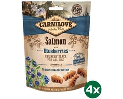 4x200 gr Carnilove crunchy snack zalm / blauwe bes hondensnack