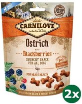 2x200 gr Carnilove crunchy snack struisvogel / zwarte bes hondensnack