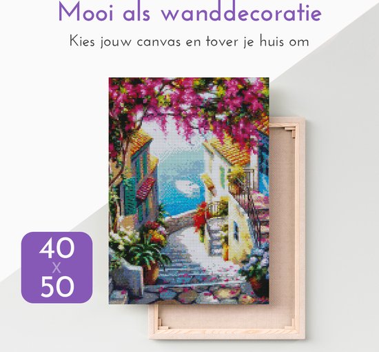 Diamond Painting voor volwassenen, diamond painting afbeeldingen, bloemen, 40 x 50 cm, doe-het-zelf kruisborduurwerk, diamond paintingskits voor volwassenen en kinderen, mozaïek maken, knutselset voor