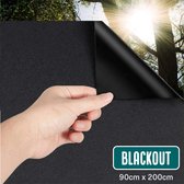 Homewell Verduisteringsdoek 90x200cm - Raamfolie Verduisterend - Blackout - Anti Inkijk, Isolerend en Zonwerend - Herbruikbaar - Statisch – Zwart